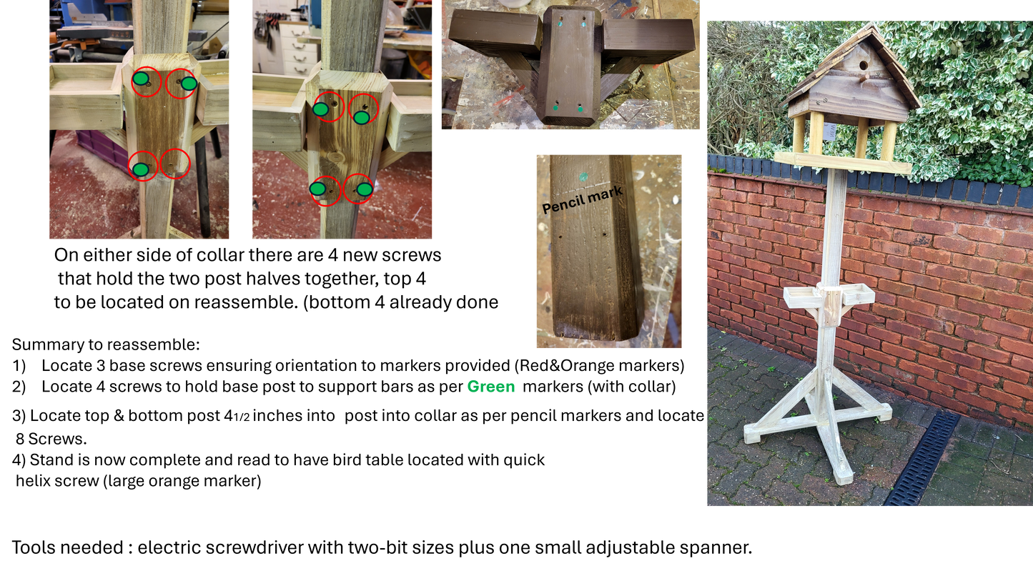 Bird Table Stand — Freestanding & Split Post Options